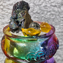 Load image into Gallery viewer, Liuli Ju Bao Peng with Leklai (Iridescent Goethite) &amp; Pyrite – Wealth, Protection &amp; High-Vibration Energy
