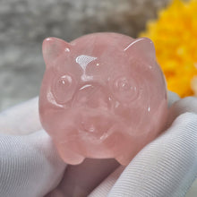 Load image into Gallery viewer, Madagascar Rose Quartz Pig Carving Display – 马达加斯加粉晶猪摆件
