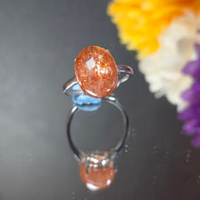 Load image into Gallery viewer, Strawberry Sunstone Ring (Adjustable) – 草莓太阳石可调节戒指
