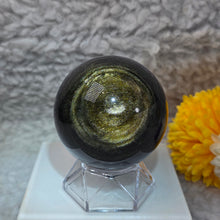 Load image into Gallery viewer, Golden Sheen Obsidian Sphere – 金曜石球
