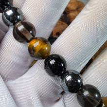 Load image into Gallery viewer, Guardian Shield Bracelet – Tiger Eye, Hematite, Obsidian &amp; Black Tourmaline 守护之盾手链
