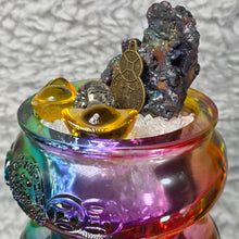 Load image into Gallery viewer, Liuli Ju Bao Peng with Leklai (Iridescent Goethite) &amp; Pyrite – Wealth, Protection &amp; High-Vibration Energy
