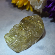 Load image into Gallery viewer, Golden Rutilated Quartz Pixiu Carving Display – 金发晶貔貅摆件
