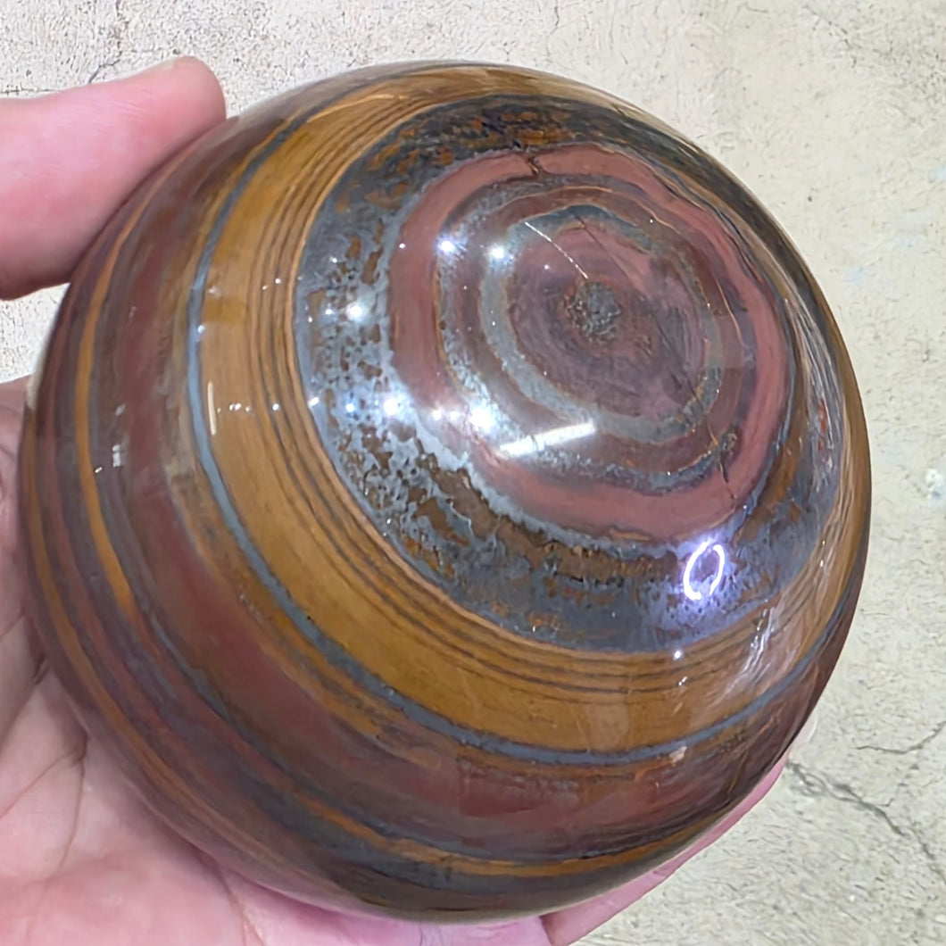 🔥 Tiger Eye with Hematite Sphere – Strength in Balance 🔥