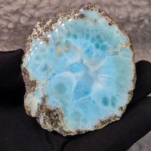 Load image into Gallery viewer, Larimar Slice Display (Dominican Republic) – 海纹石切片摆件
