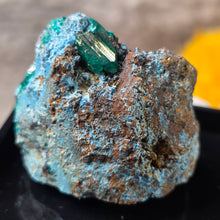 Load image into Gallery viewer, Dioptase with Chrysocolla Specimen (Congo) – 刚果翠铜矿共生蓝铜矿矿标
