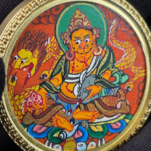 Load image into Gallery viewer, Hand-Drawn Tibetan Yellow Jambhala Pendant (Red) – 手绘藏传黄财神红色吊坠
