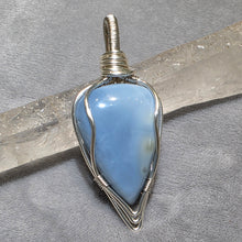 Load image into Gallery viewer, Blue Opal In-House Wire Wrapped Pendant – Emotional Healing &amp; Calm Expression
