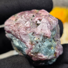 Load image into Gallery viewer, Raw Ruby with Kyanite Specimen Display – 红宝石共生蓝晶石原矿摆件
