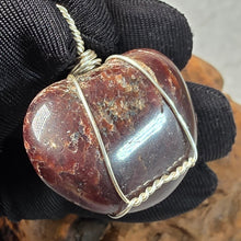 Load image into Gallery viewer, Red Garnet Wire-Wrapped Pendant – 红石榴石手工镶线吊坠
