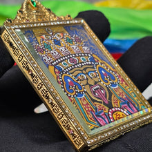 Load image into Gallery viewer, Hand-Drawn Tibetan Zashi Lhamo Pendant (Big Blue) – 手绘藏传大号蓝色扎基拉姆吊坠
