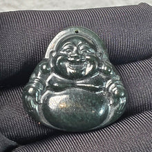 Load image into Gallery viewer, Black Nephrite Laughing Buddha Pendant – 塔青和田玉
