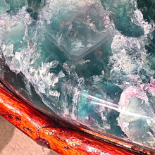 Load image into Gallery viewer, Fluorite Stool – Mental Clarity &amp; Luxury Crystal Furniture
