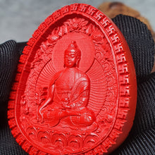 Load image into Gallery viewer, Hong Sha Cinnabar Medicine Buddha (药师佛) Pendant – Healing · Protection · Health Blessings
