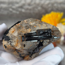 Load image into Gallery viewer, Raw Black Tourmaline in Quartz Specimen Display – 黑碧玺共生石英原矿摆件
