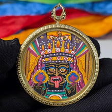 Load image into Gallery viewer, Hand-Drawn Tibetan Zashi Lhamo Pendant (Yellow) – 手绘藏传黄色扎基拉姆吊坠
