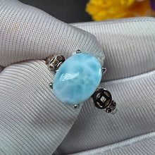 Load image into Gallery viewer, Larimar Ring (Adjustable) – 海纹石可调节戒指

