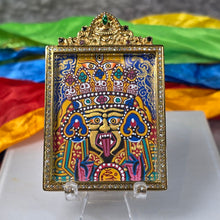 Load image into Gallery viewer, Hand-Drawn Tibetan Zashi Lhamo Pendant (Big Blue) – 手绘藏传大号蓝色扎基拉姆吊坠
