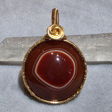 Load image into Gallery viewer, Tibetan Red Eye Agate In-House Wire-Wrapped Pendant – Protection &amp; Grounding  URL Handle
