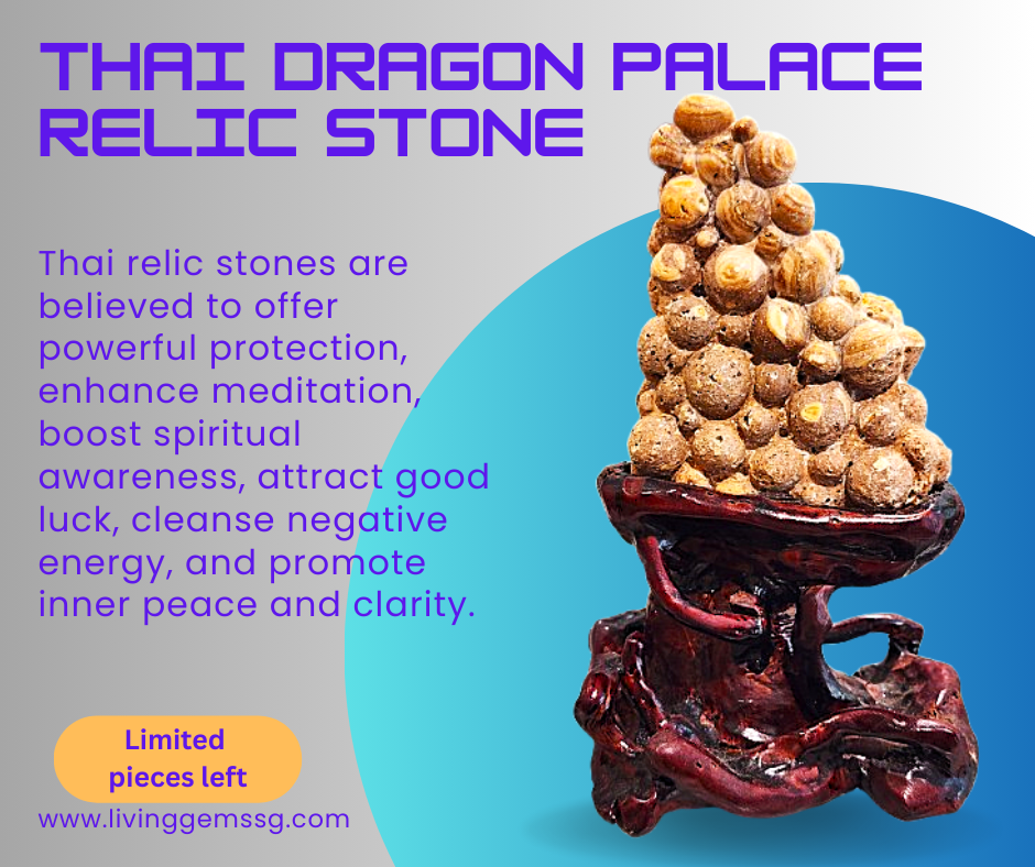 ✨ Thai Dragon Palace Relic Stone – Powerful Wealth & Protection Combo 红灵骨舍利 +财宝舍利 ✨